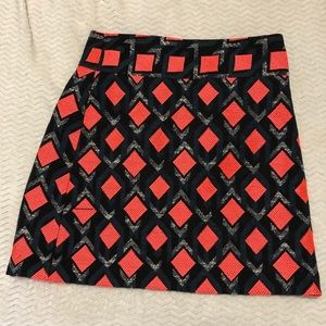 Milly New York Geometric Knit Mini Skirt 6 Stretch